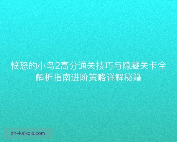 愤怒的小鸟2高分通关技巧与隐藏关卡全解析指南进阶策略详解秘籍
